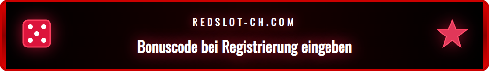 Screenshot der Redslot-Registrierungsseite mit dem Feld für den Bonuscode.