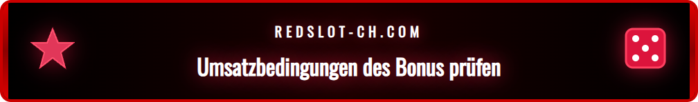Detailansicht der Bonusbedingungen im Spielerkonto bei Redslot Schweiz.