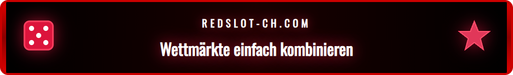 Screenshot der Benutzeroberfläche des Redslot Bet Builders mit verschiedenen Wettoptionen für ein Fussballspiel.