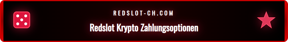 Einzahlungsoptionen bei Redslot mit Bitcoin, Ethereum und USDT.