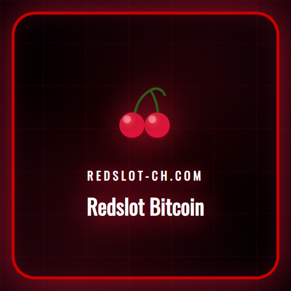Redslot Logo mit Bitcoin und Krypto Symbolen für Schweizer Spieler.