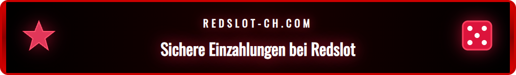 Grafik mit sicheren Schweizer Zahlungsmethoden wie TWINT und PostFinance bei Redslot.