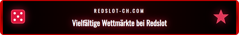 Screenshot der Redslot Webseite mit diversen Fussball-Wettoptionen.
