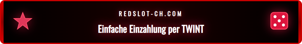 Grafik mit TWINT und PostFinance als Zahlungsoptionen bei Redslot.