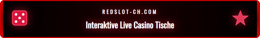 Ein Blick auf die vielfältigen Live-Casino-Tische bei Redslot, darunter Roulette und Blackjack.