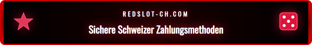 Logos von Schweizer Zahlungsmethoden wie PostFinance und TWINT für Redslot.