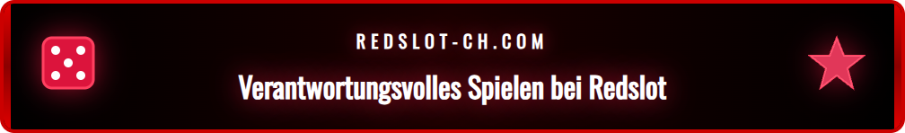Screenshot der Redslot-Webseite, der den Bereich für verantwortungsvolles Spielen und die Optionen für Limits zeigt.