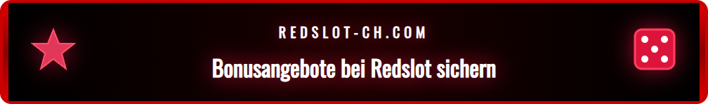 Werbebanner für den Redslot Willkommensbonus nach TWINT-Einzahlung.